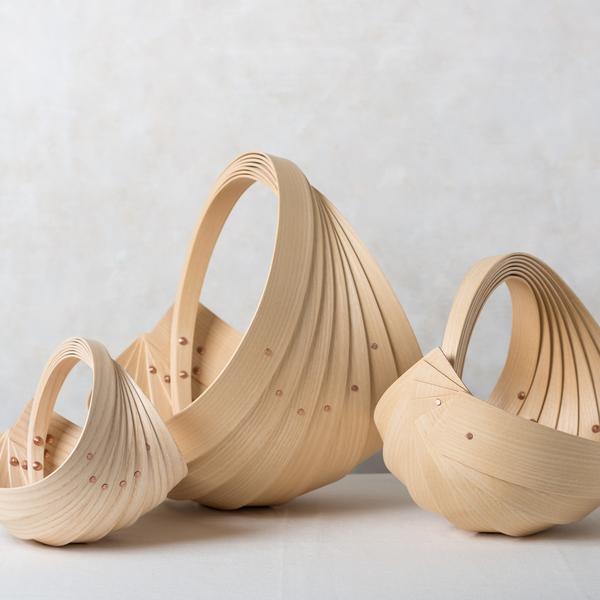 Ash Egg Trug Trio by Jane Crisp