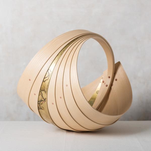 Large Ash and Brass Trug by Jane Crisp