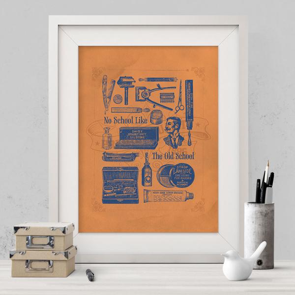 Old School Print by Baldy and The Fidget