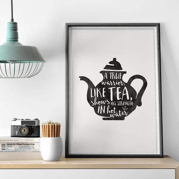 Warrior Tea Print by Baldy and The Fidget