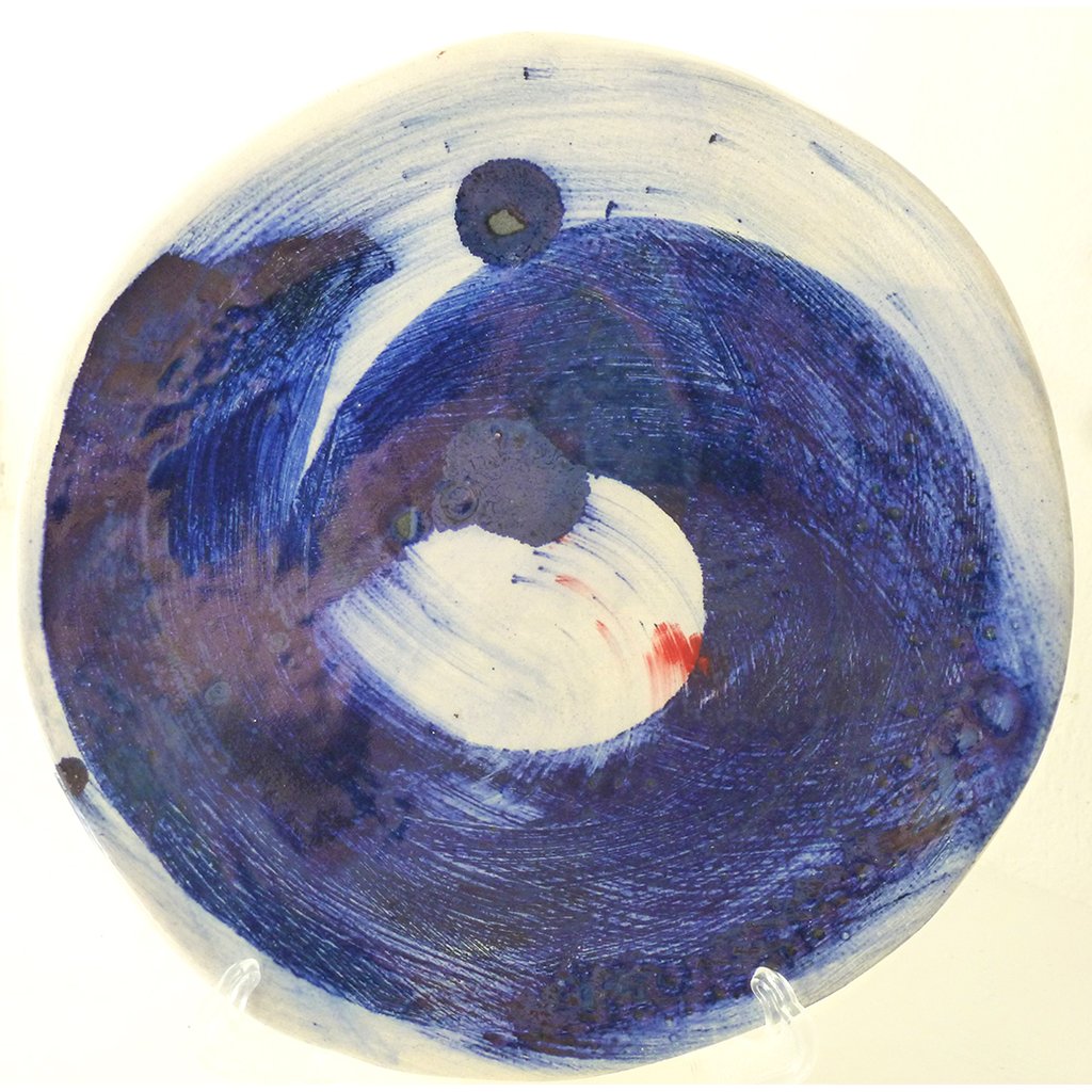 Earthenware Ceramic Flow Plate Sea by Julie Hutton Ceramics