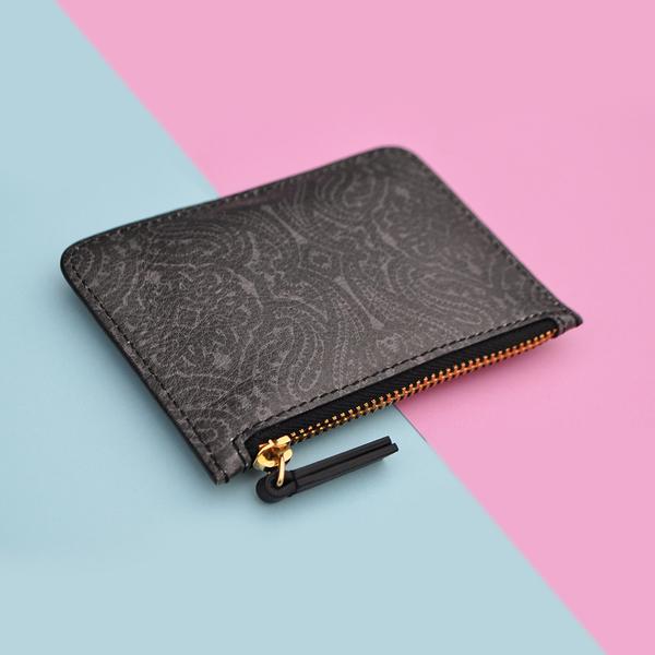 Dark Paisley Print Purse by Few London in black