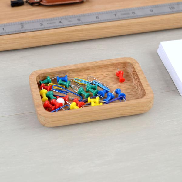Oak Paperclip and Pin Container by Utology