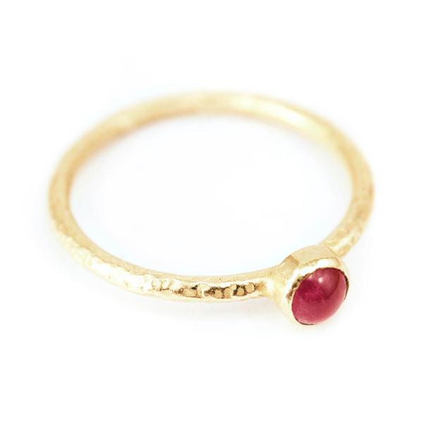 Ruby Raw Stone Stacking Ring by FrillyByLily