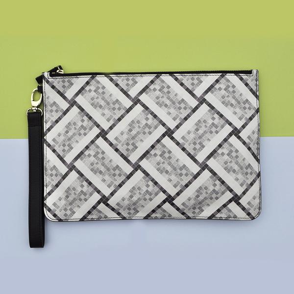 Tile Print Clutch by Few London