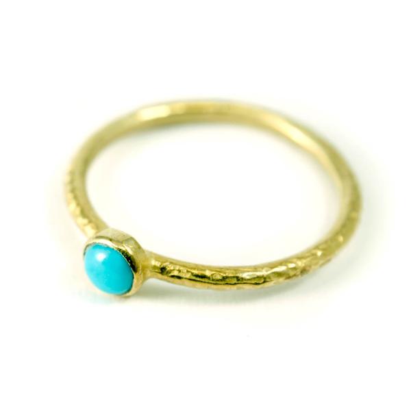 Turquoise Raw Stone Stacking Ring by FrillyByLily