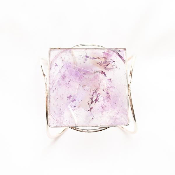 Zara Pyramid Bracelet by Tiana Jewel London. Amethyst quartz